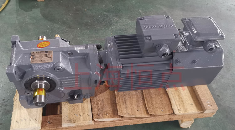 K37系列減速機輸入配變頻電機，輸出雙軸A+B 實物照片