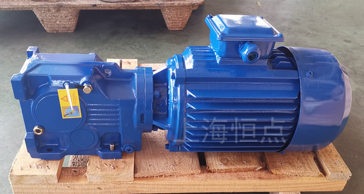 K37系列減速機，單軸輸出，配普通圓殼藍色電機