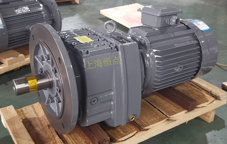 RF87減速機，立式安裝，輸入配電機，實物照片如下